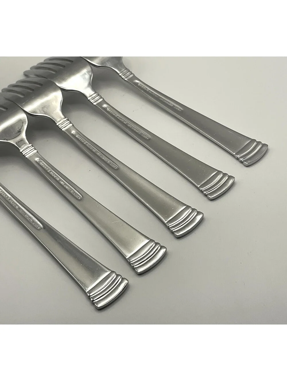 (5) Reed And Barton HOLBROOK Stainless 18/10 Korea Salad Fork Lot ~ 7.25”